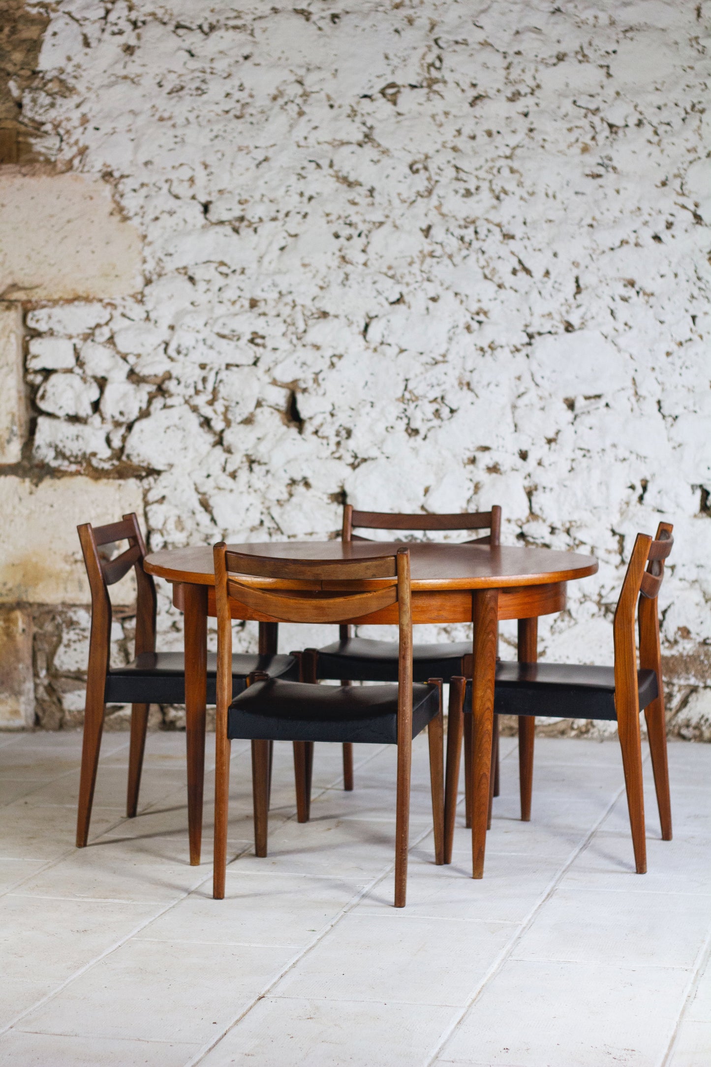 Table ronde vintage en teck, 1960