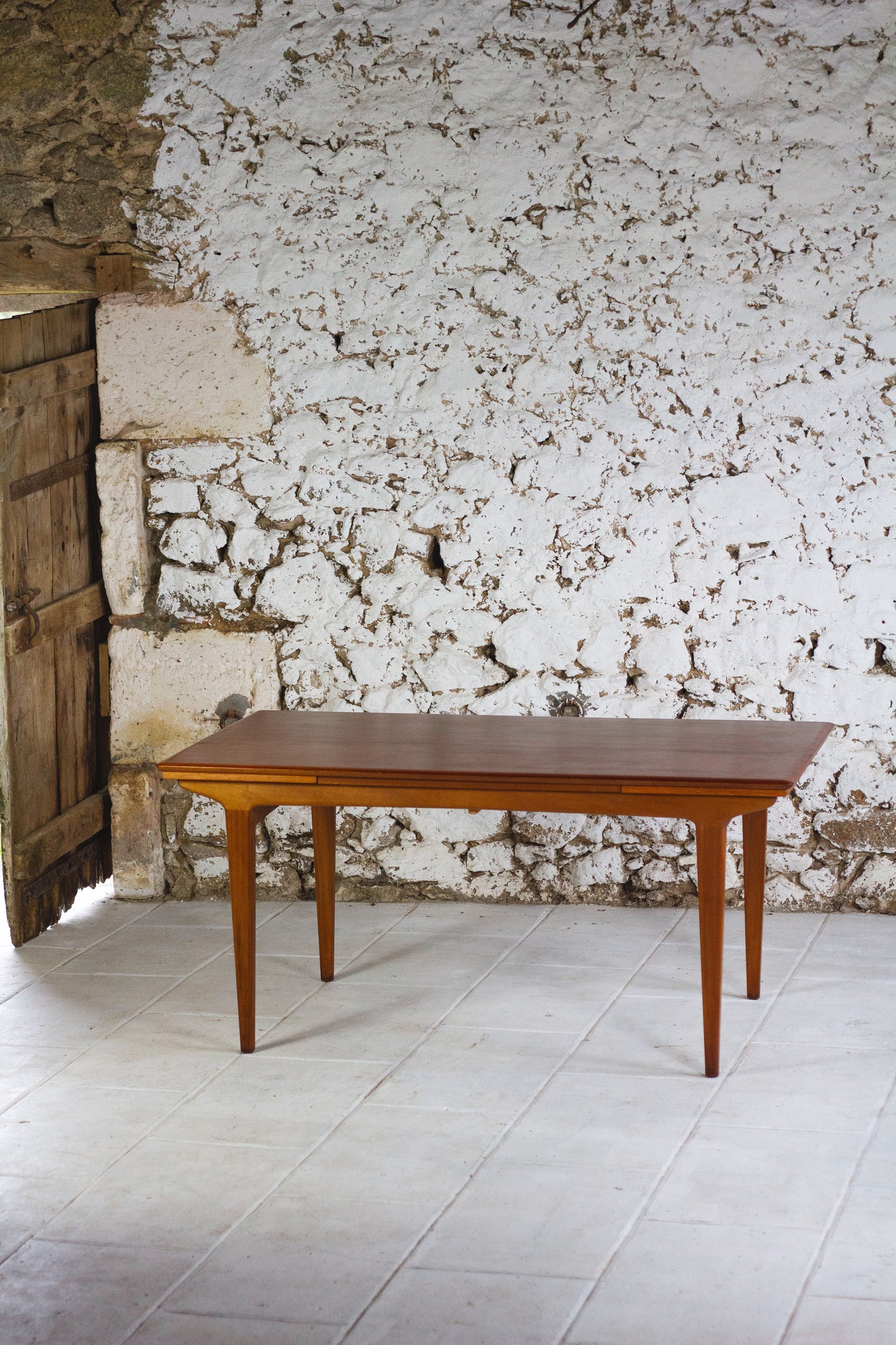 Table à manger scandinave en teck à rallonges, 1960