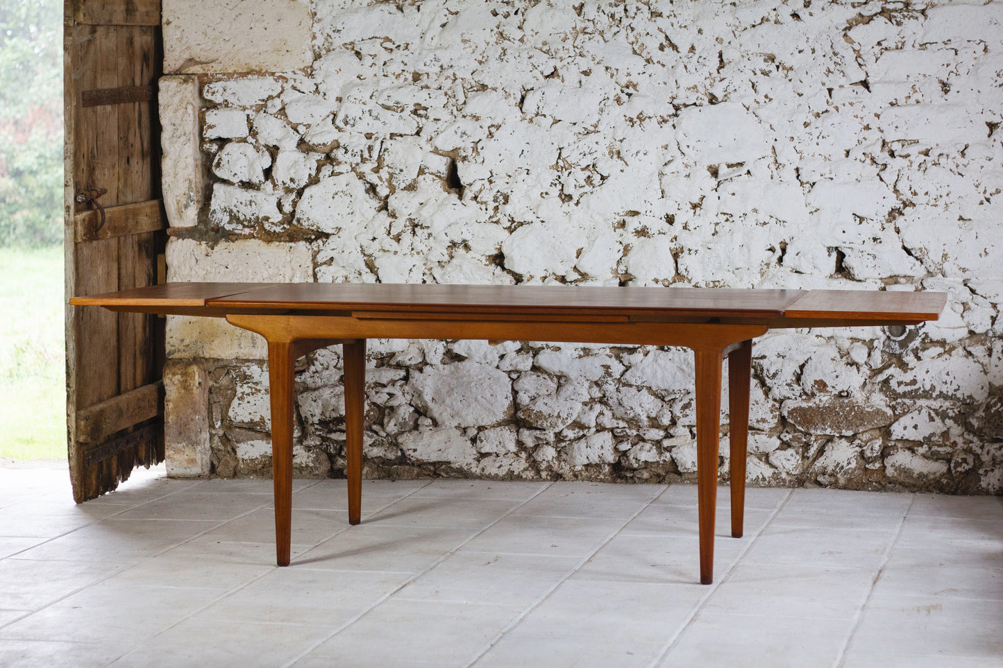 Table à manger scandinave en teck à rallonges, 1960