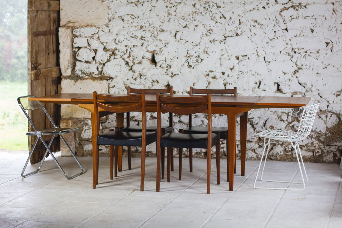 Table à manger scandinave en teck à rallonges, 1960