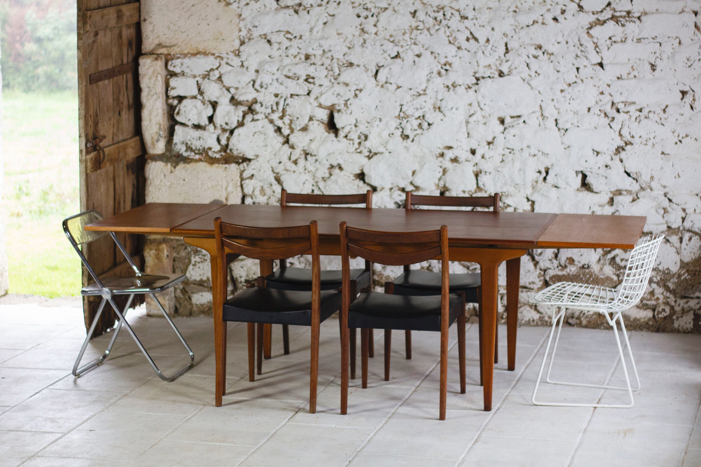Table à manger scandinave en teck à rallonges, 1960