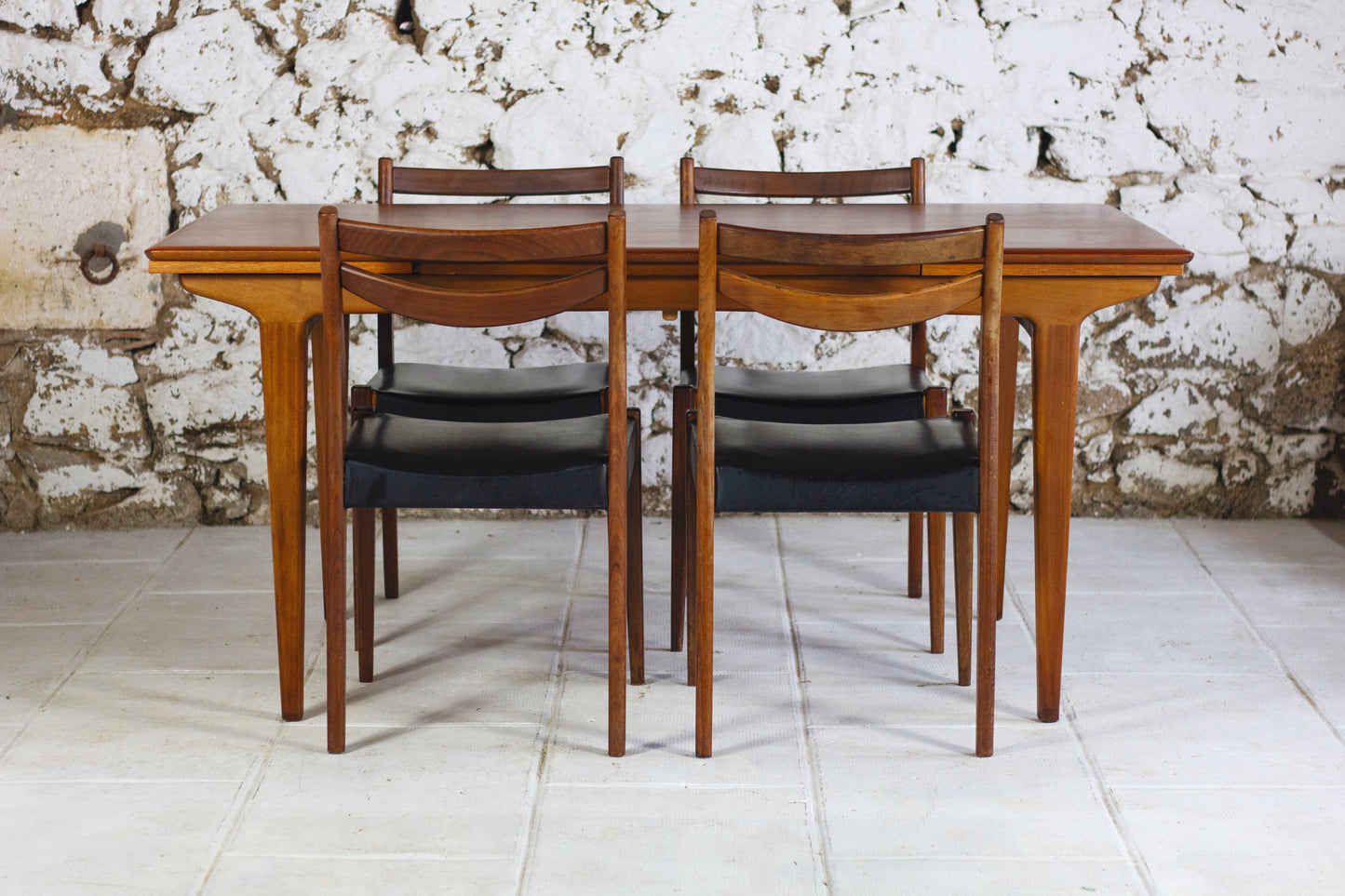 Table à manger scandinave en teck à rallonges, 1960