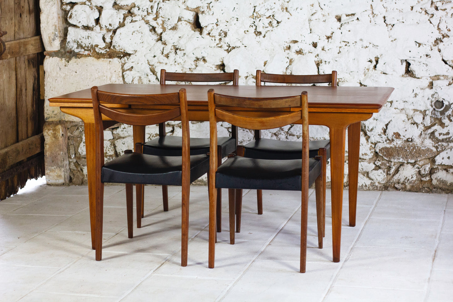 Table à manger scandinave en teck à rallonges, 1960