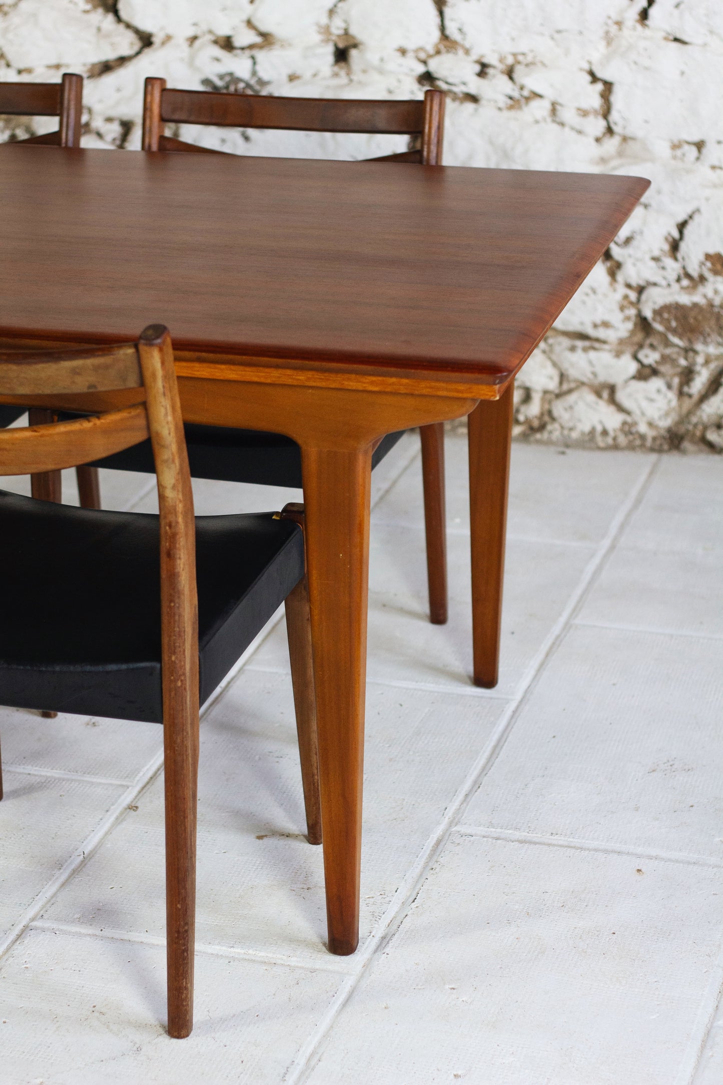 Table à manger scandinave en teck à rallonges, 1960