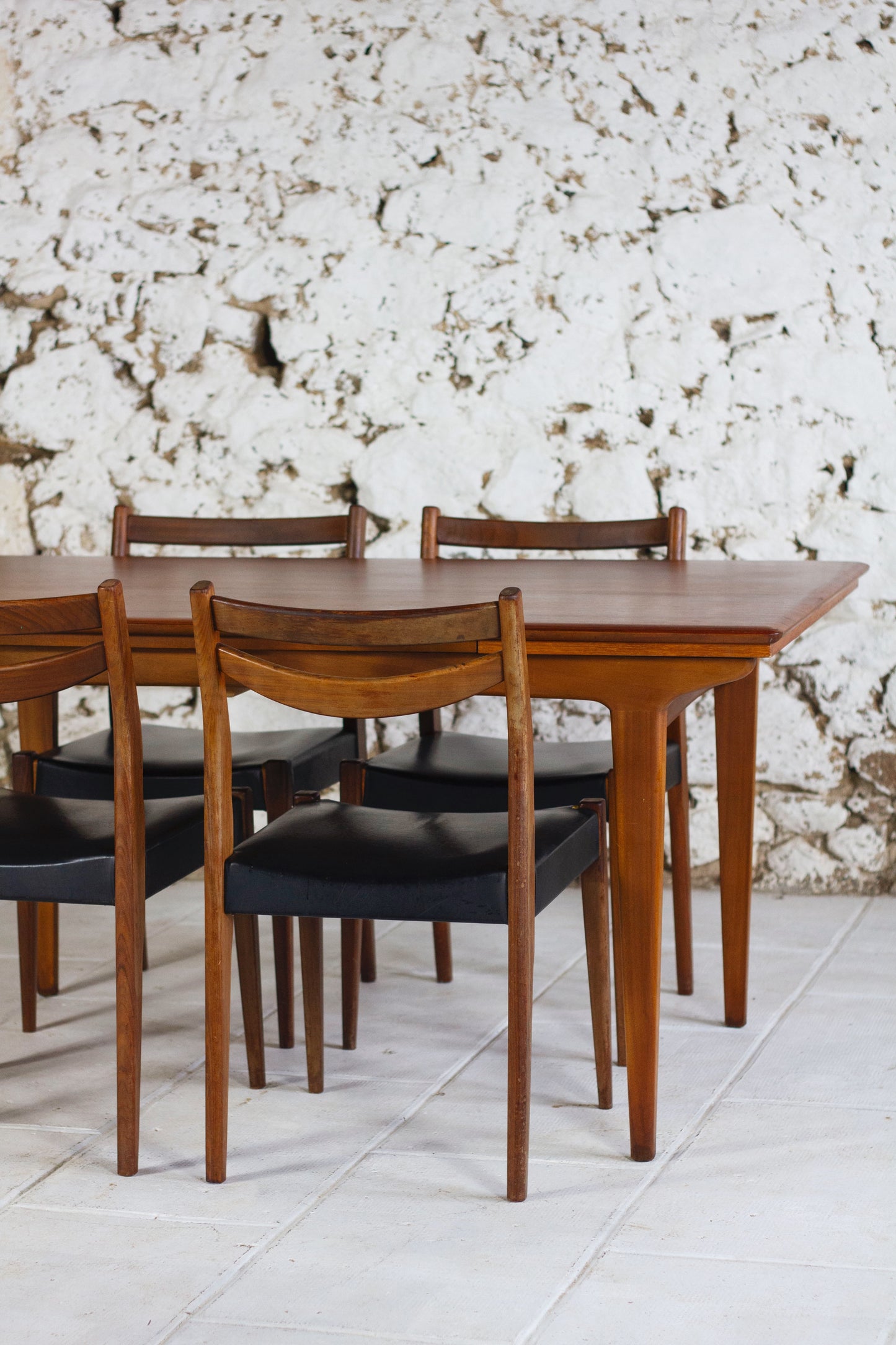 Table à manger scandinave en teck à rallonges, 1960