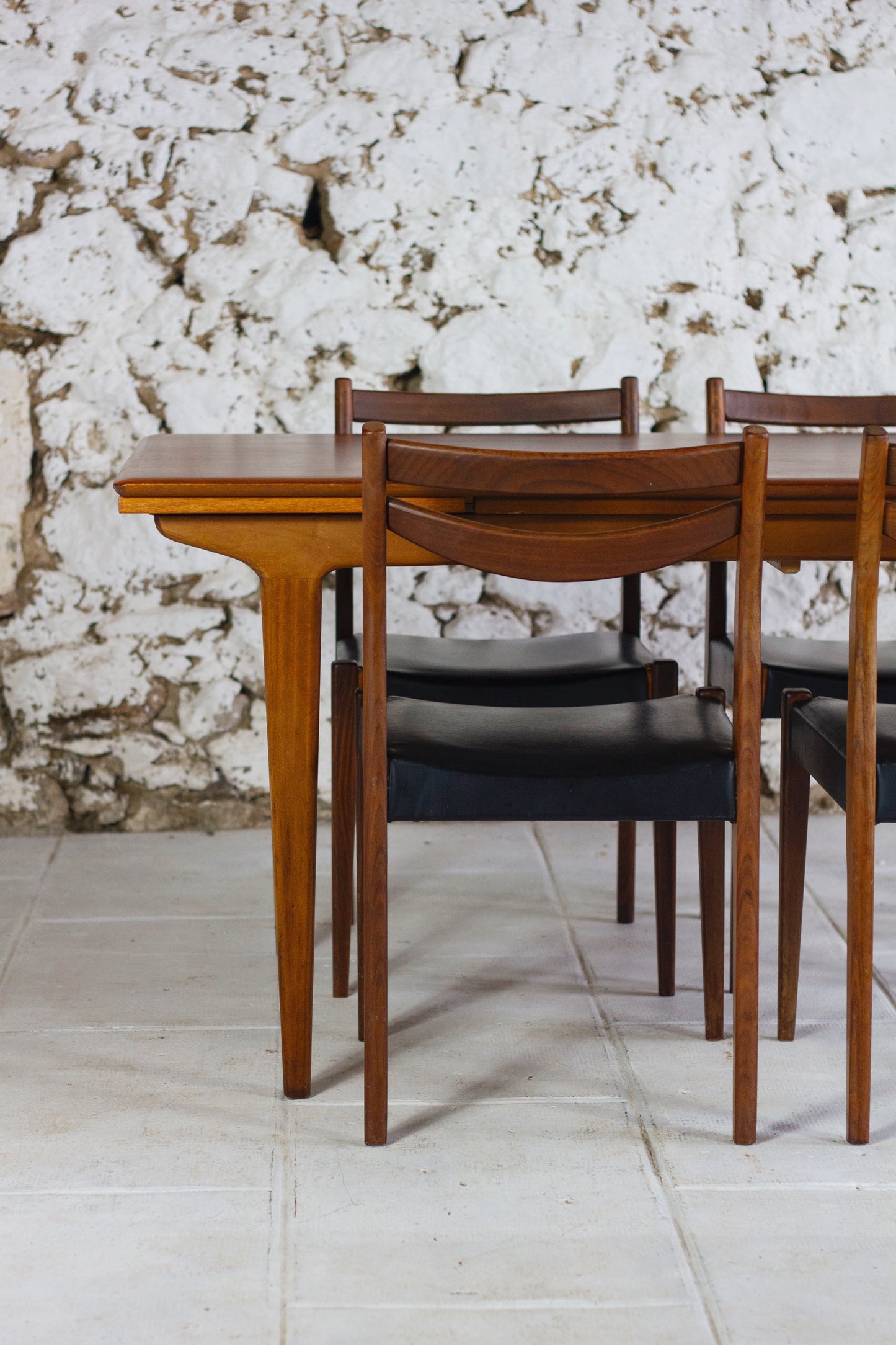 Table à manger scandinave en teck à rallonges, 1960
