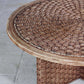 Table basse ronde en corde tressée et rotin, 1970