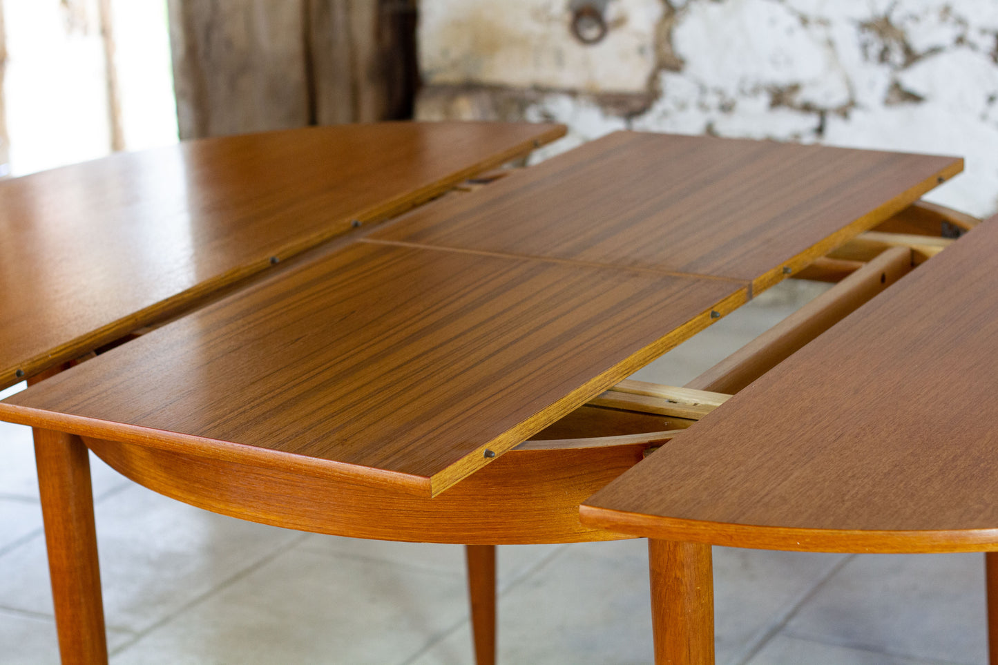 Table ronde vintage extensible en teck, 1960