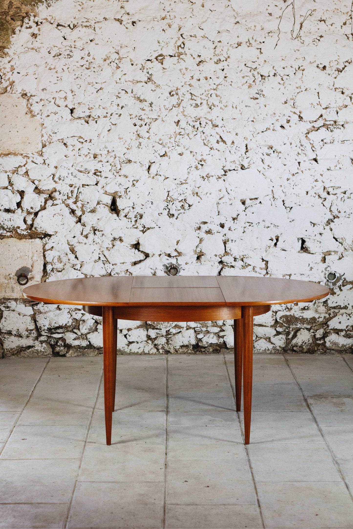 Table ronde vintage extensible en teck, 1960