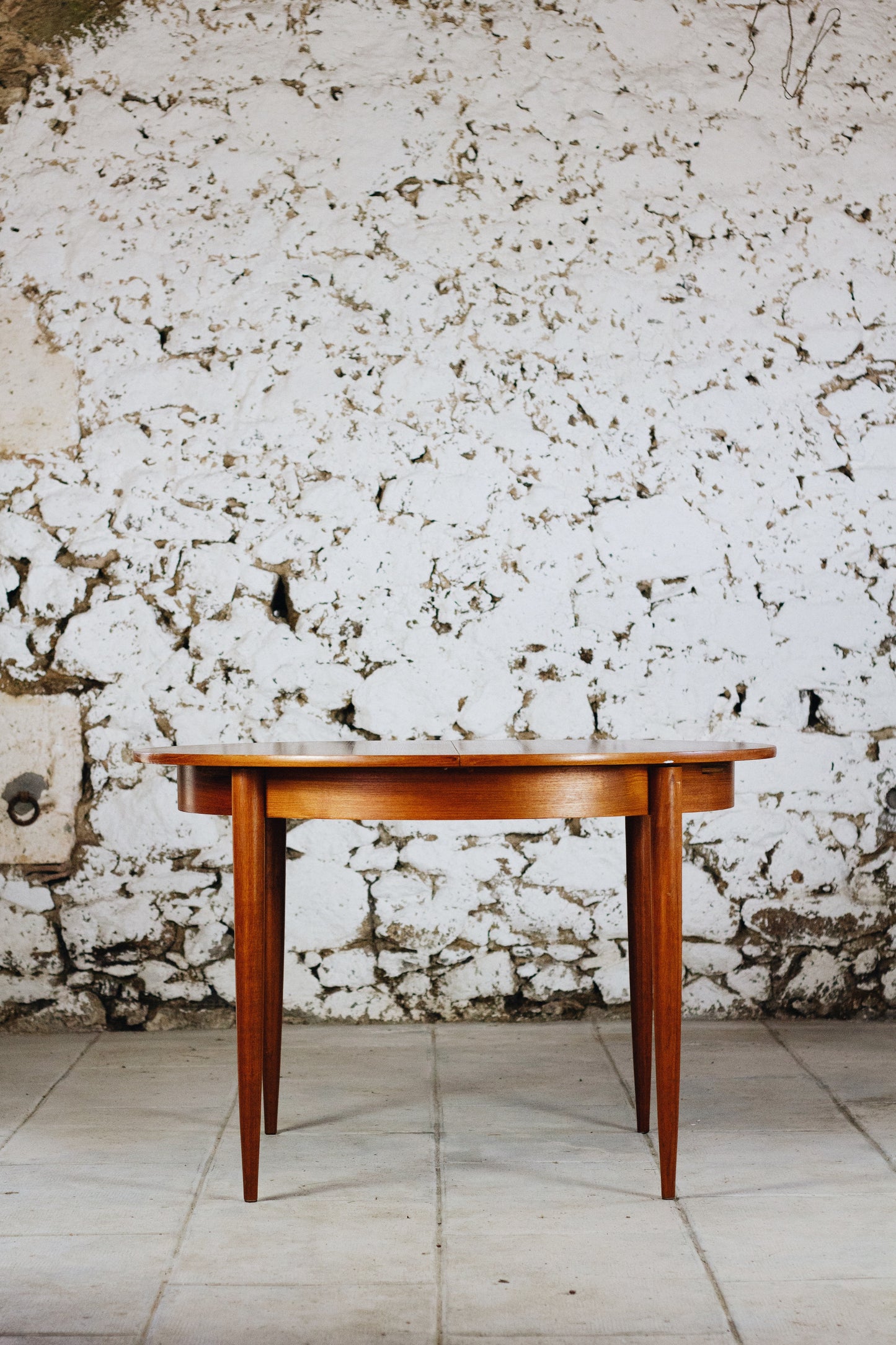 Table ronde vintage extensible en teck, 1960