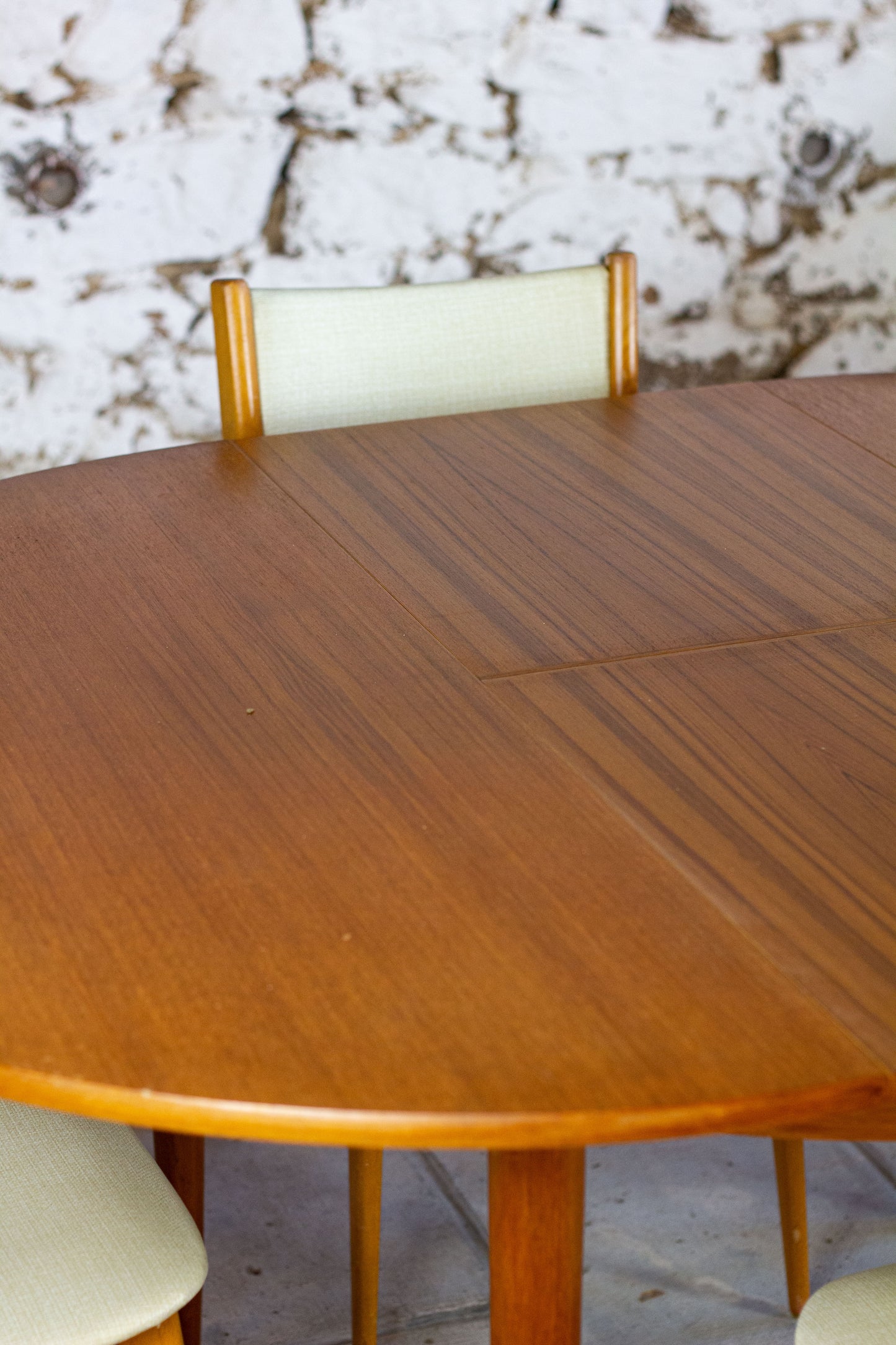 Table ronde vintage extensible en teck, 1960