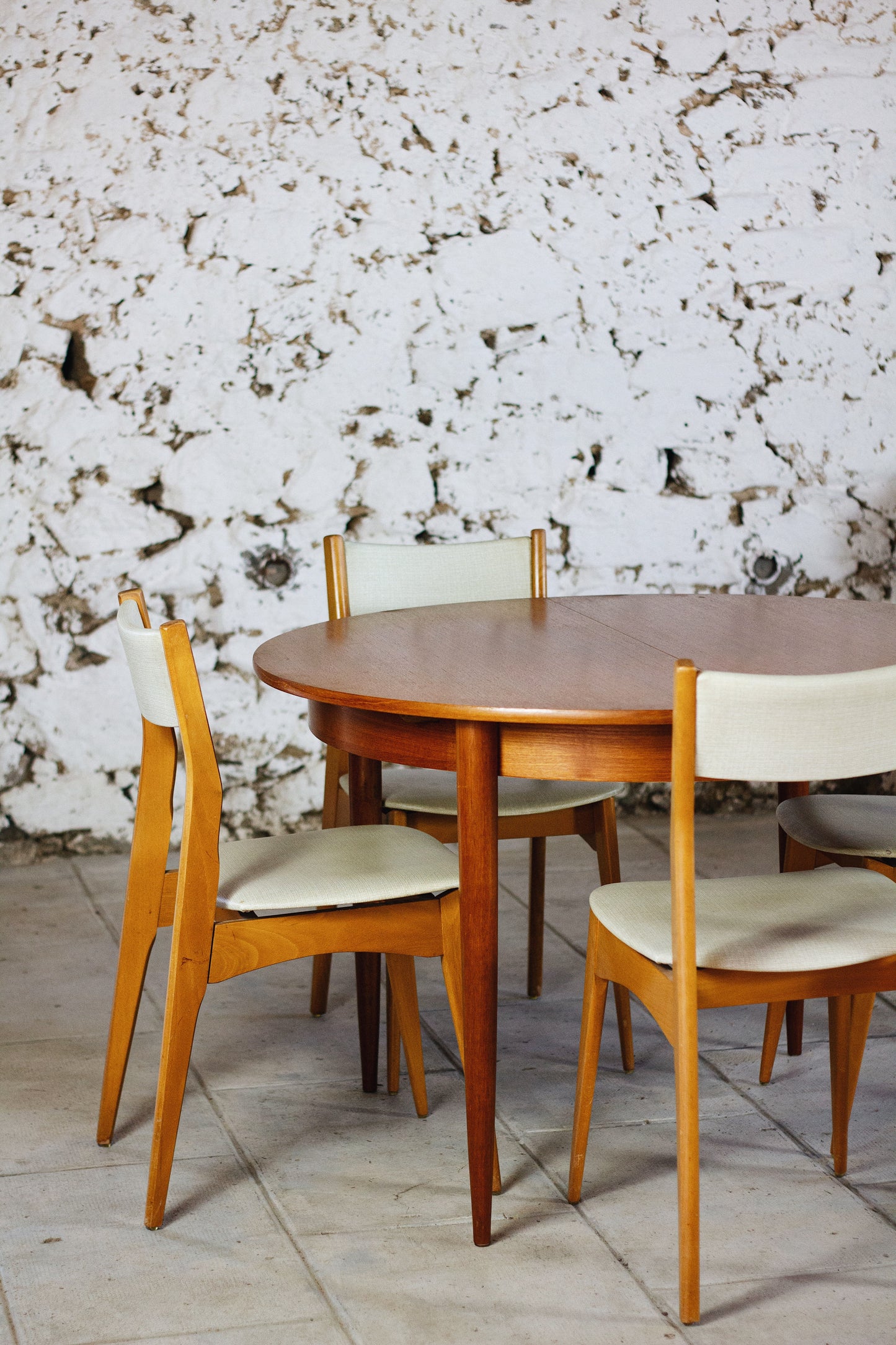 Table ronde vintage extensible en teck, 1960