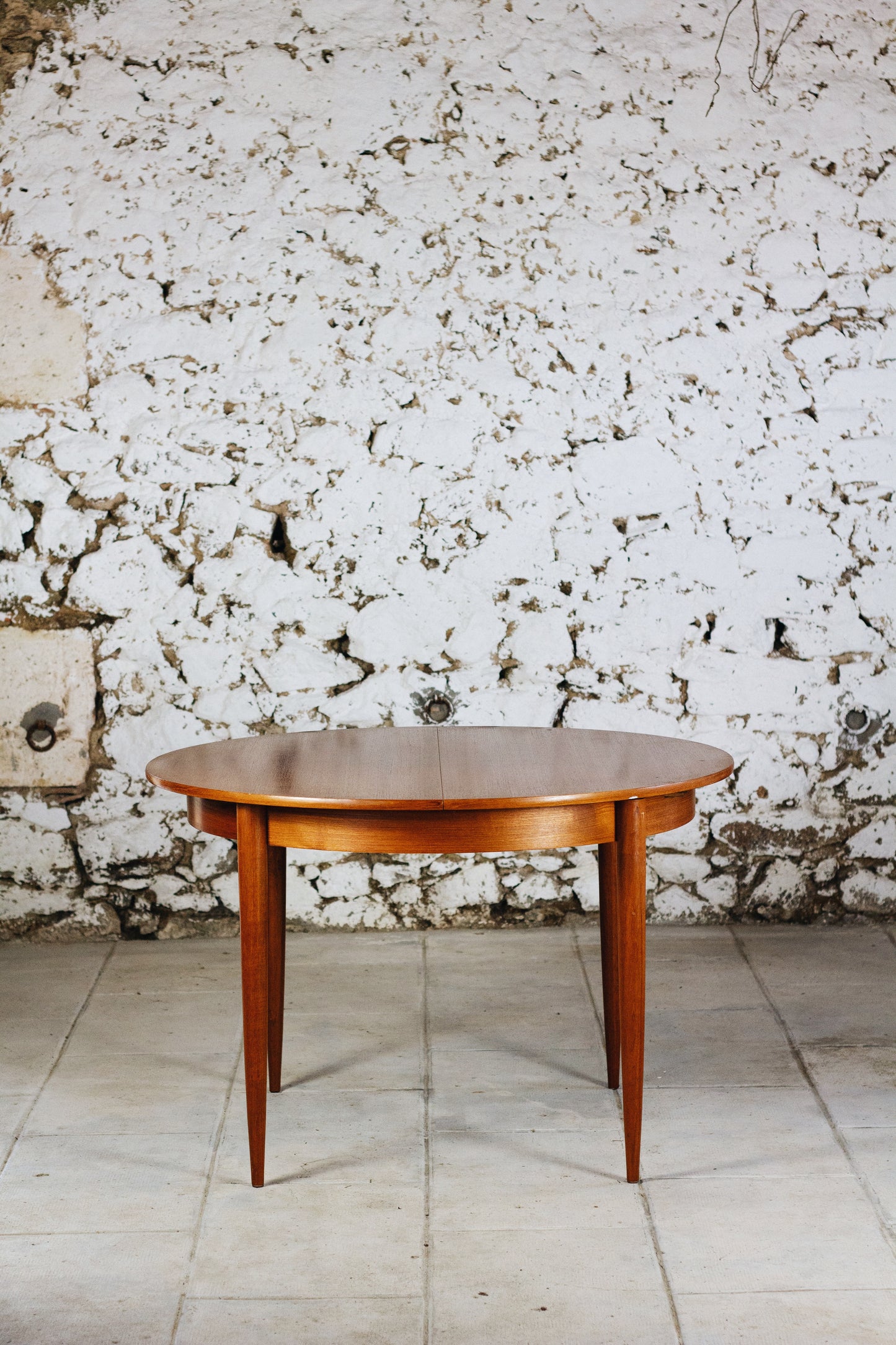 Table ronde vintage extensible en teck, 1960