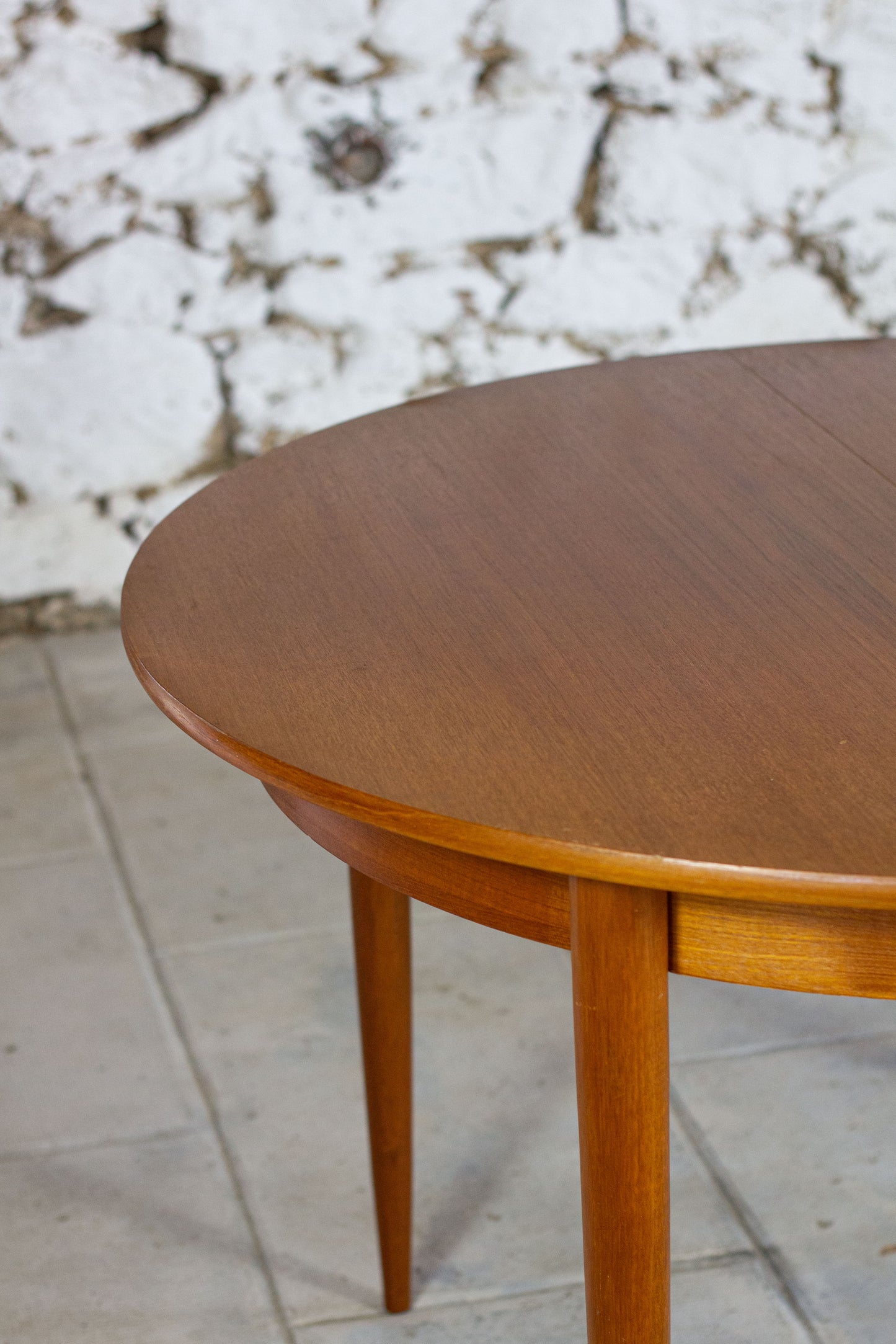 Table ronde vintage extensible en teck, 1960