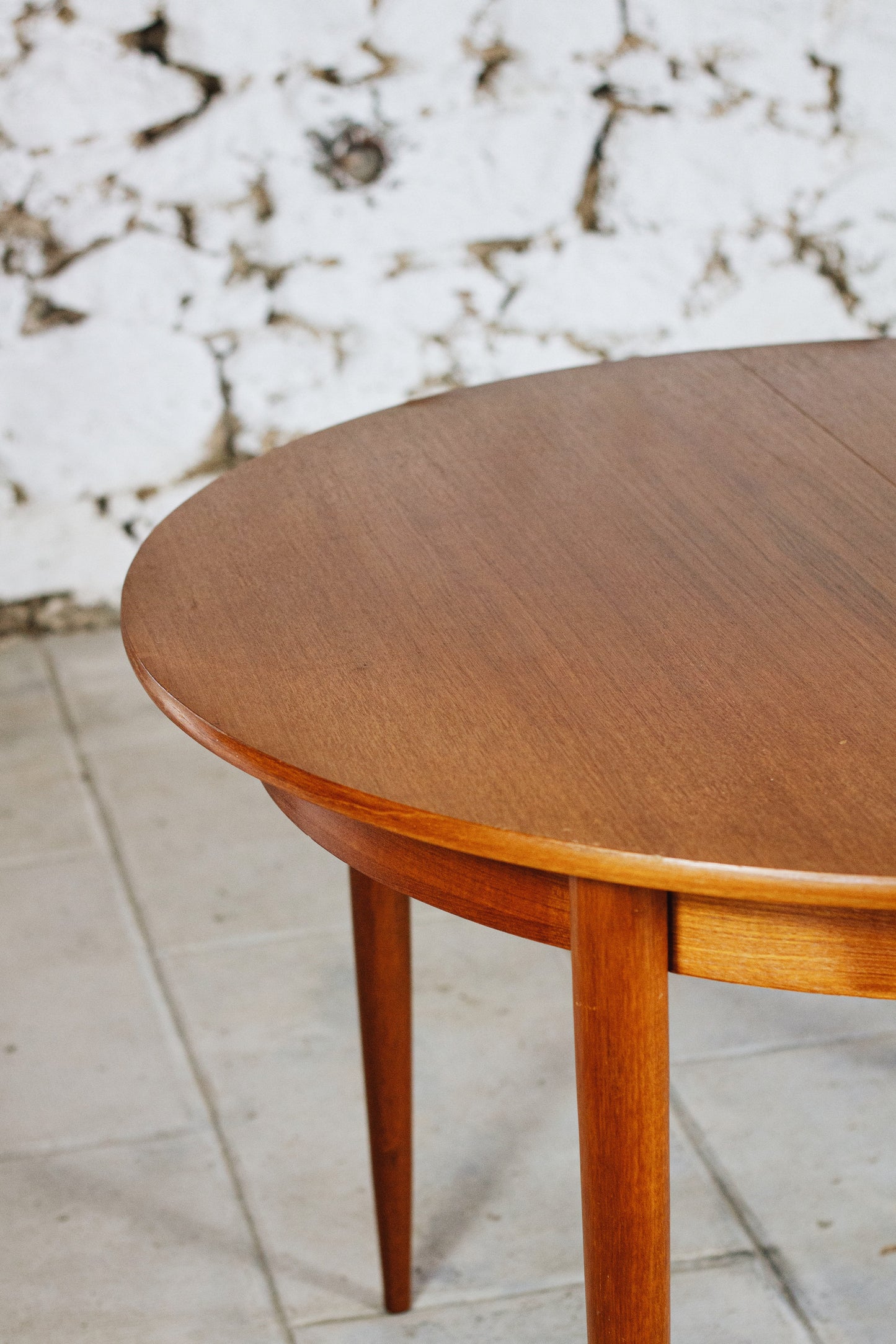 Table ronde vintage extensible en teck, 1960