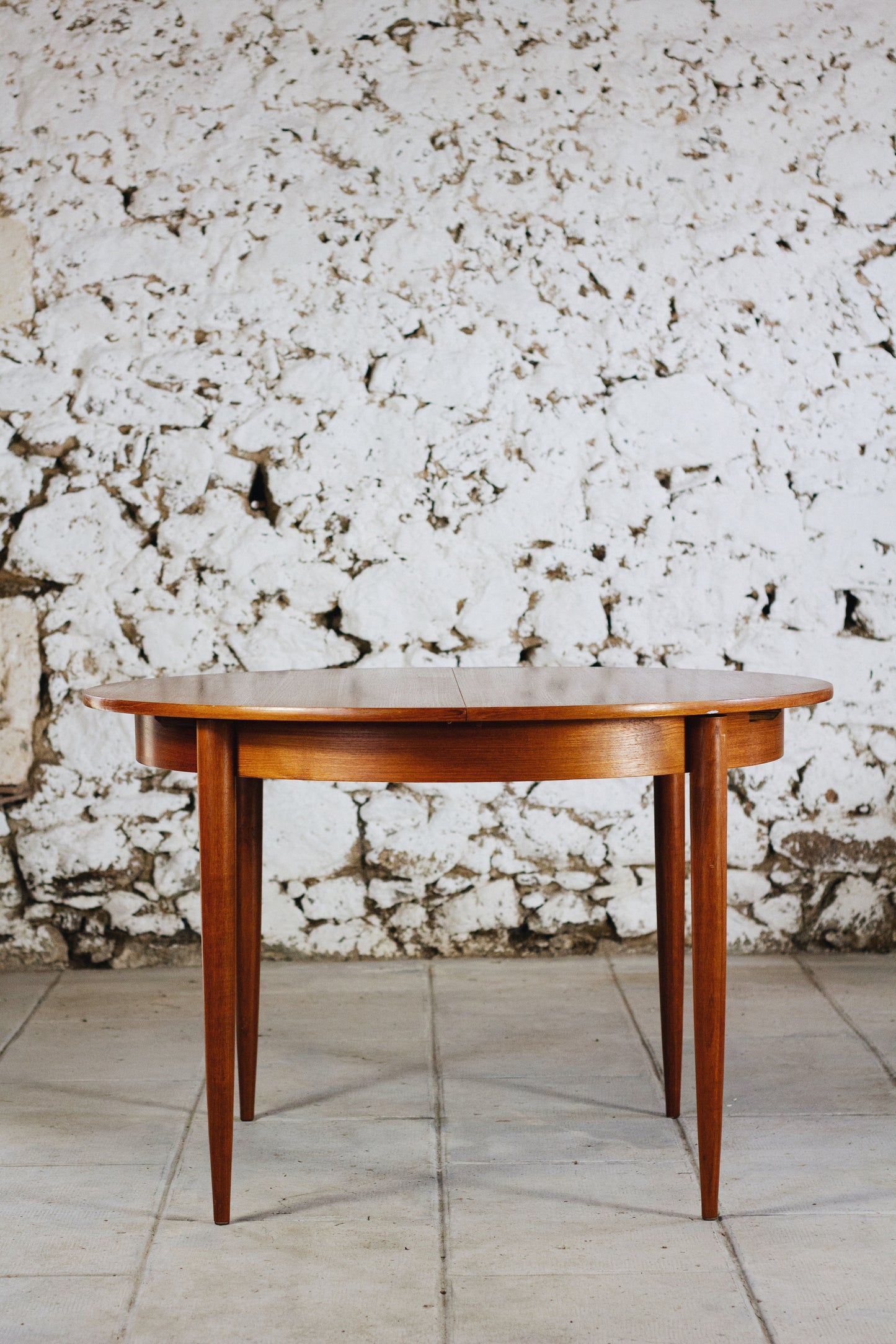 Table ronde vintage extensible en teck, 1960
