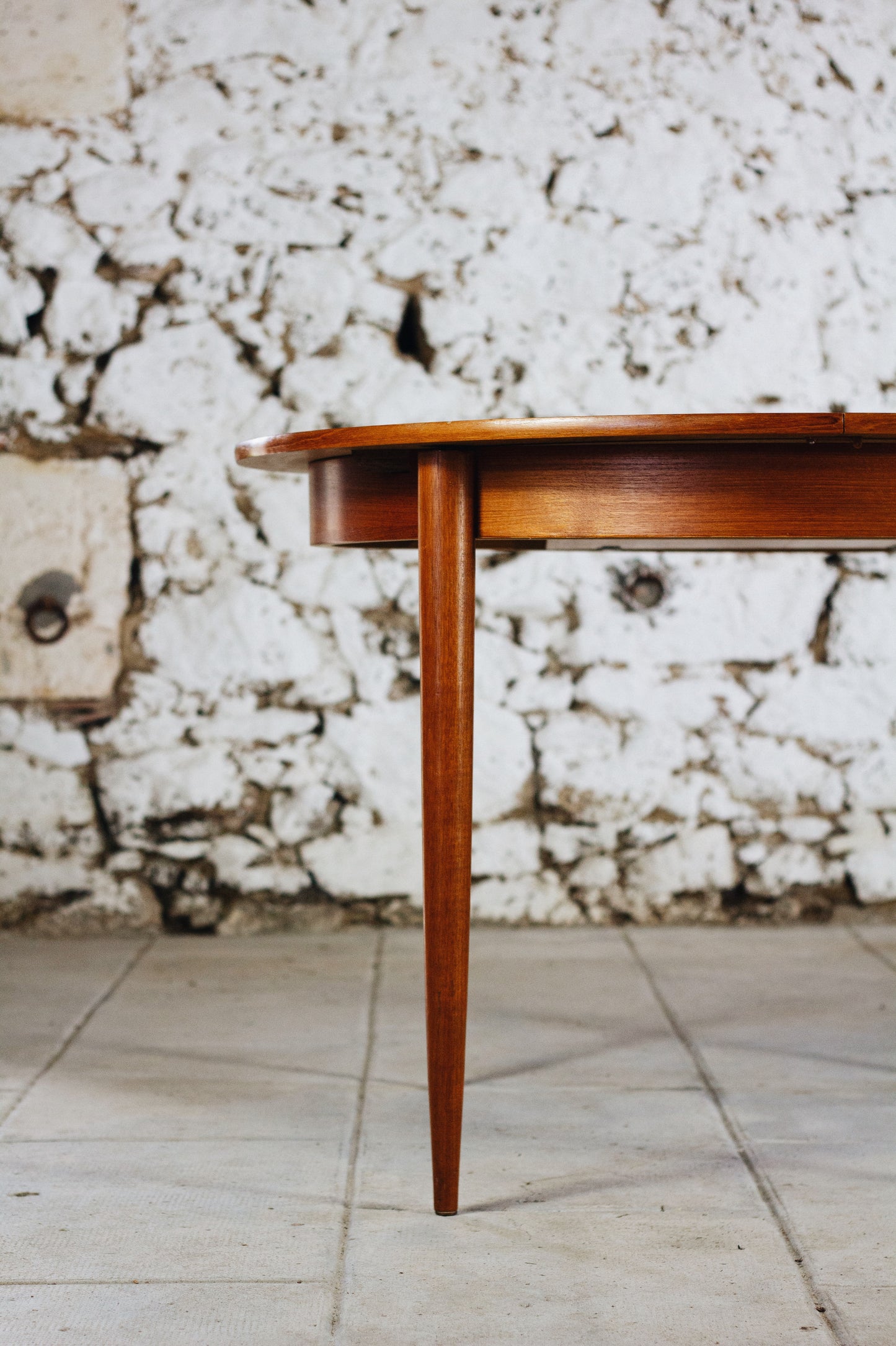 Table ronde vintage extensible en teck, 1960