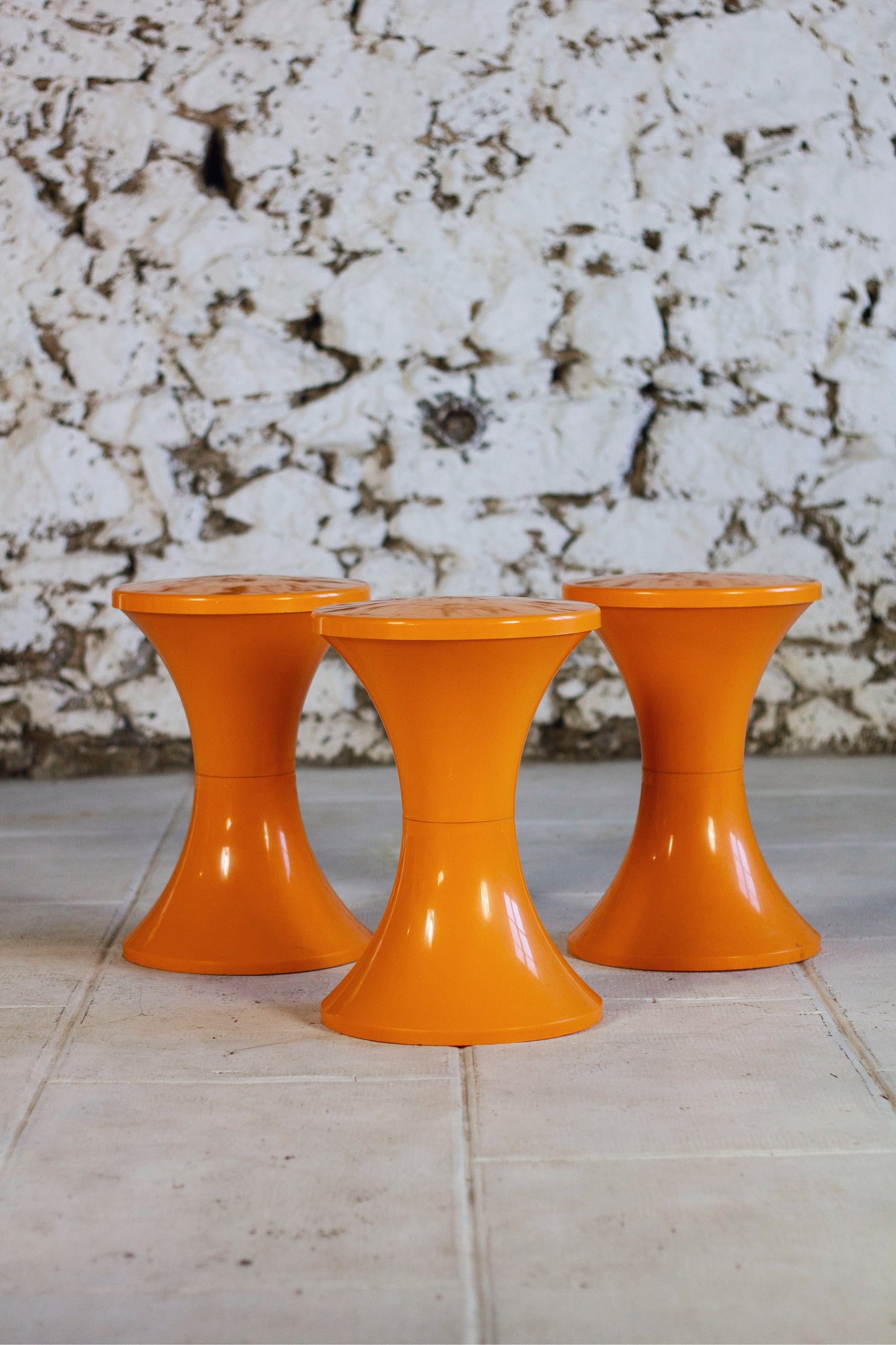 Tabouret Tam Tam orange par Henri Massonnet pour Stamp, 1970