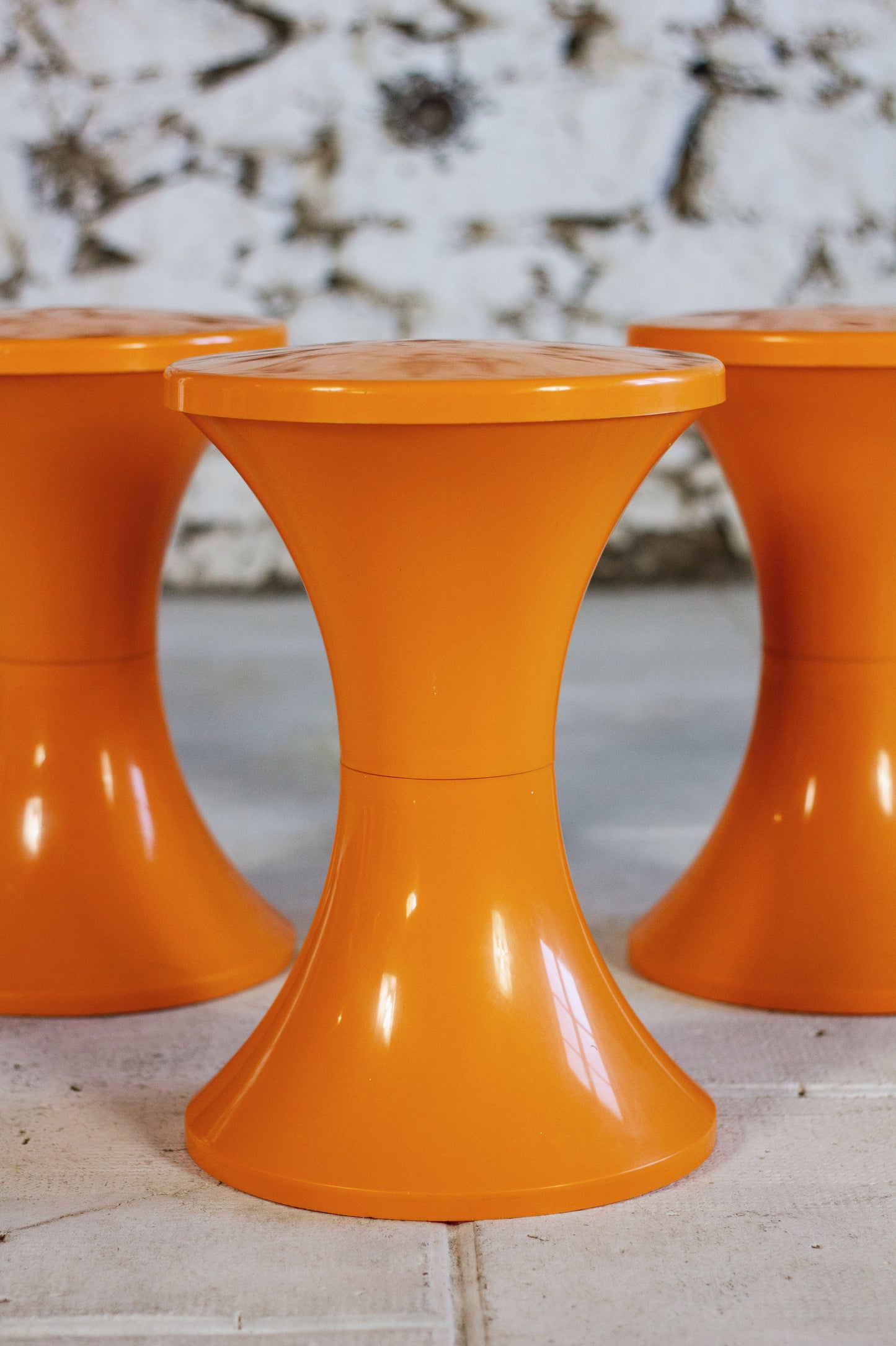 Tabouret Tam Tam orange par Henri Massonnet pour Stamp, 1970
