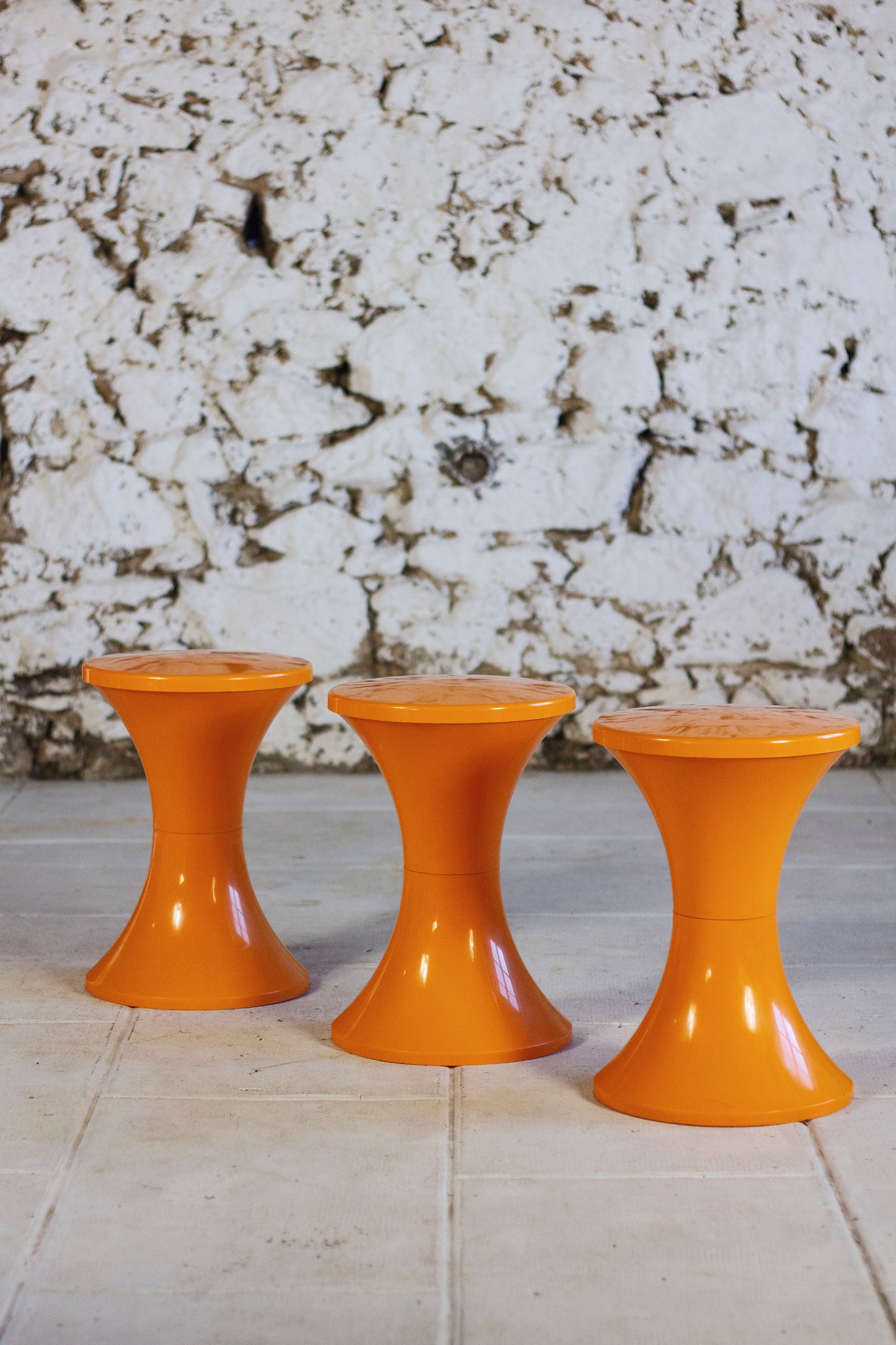 Tabouret Tam Tam orange par Henri Massonnet pour Stamp, 1970