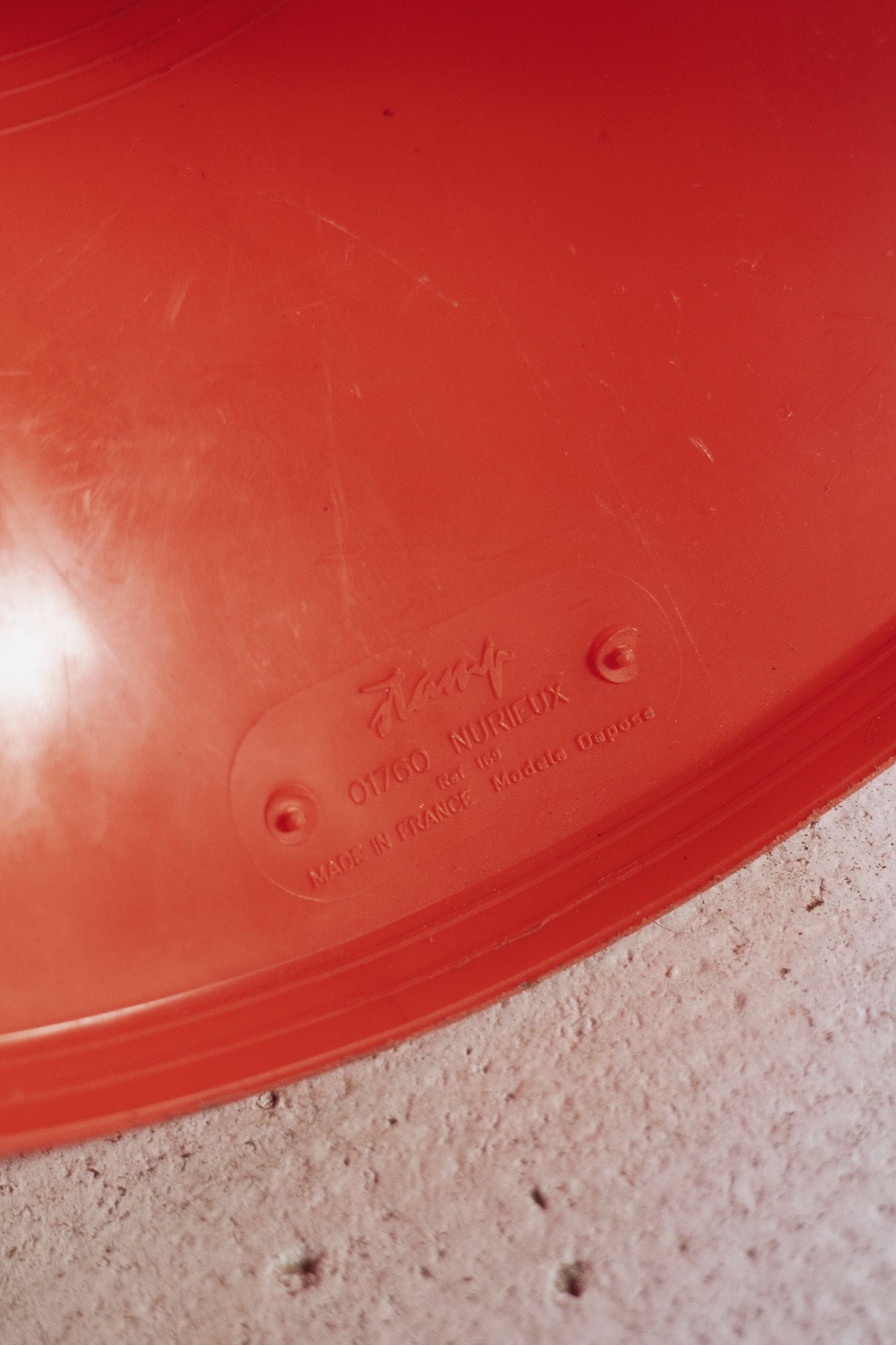 Tabouret Tam Tam orange foncé par Henri Massonnet pour Stamp, 1970