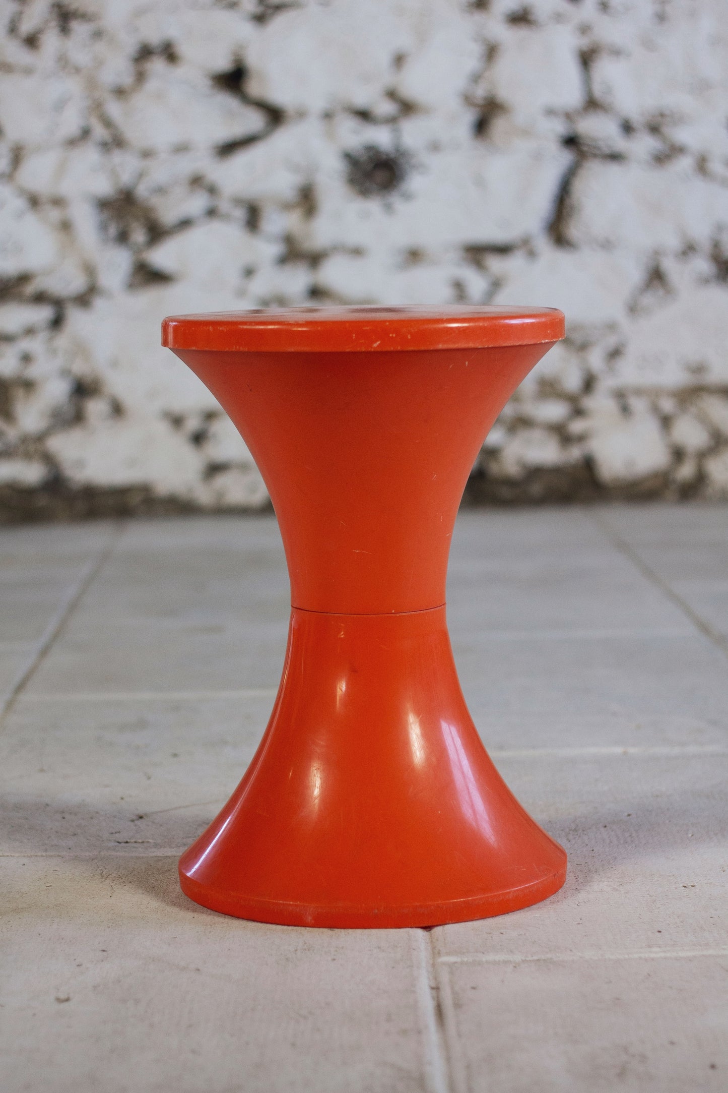 Tabouret Tam Tam orange foncé par Henri Massonnet pour Stamp, 1970