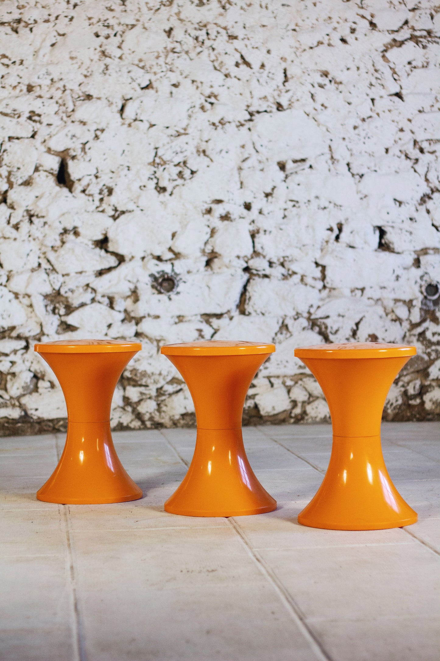 Tabouret Tam Tam orange par Henri Massonnet pour Stamp, 1970