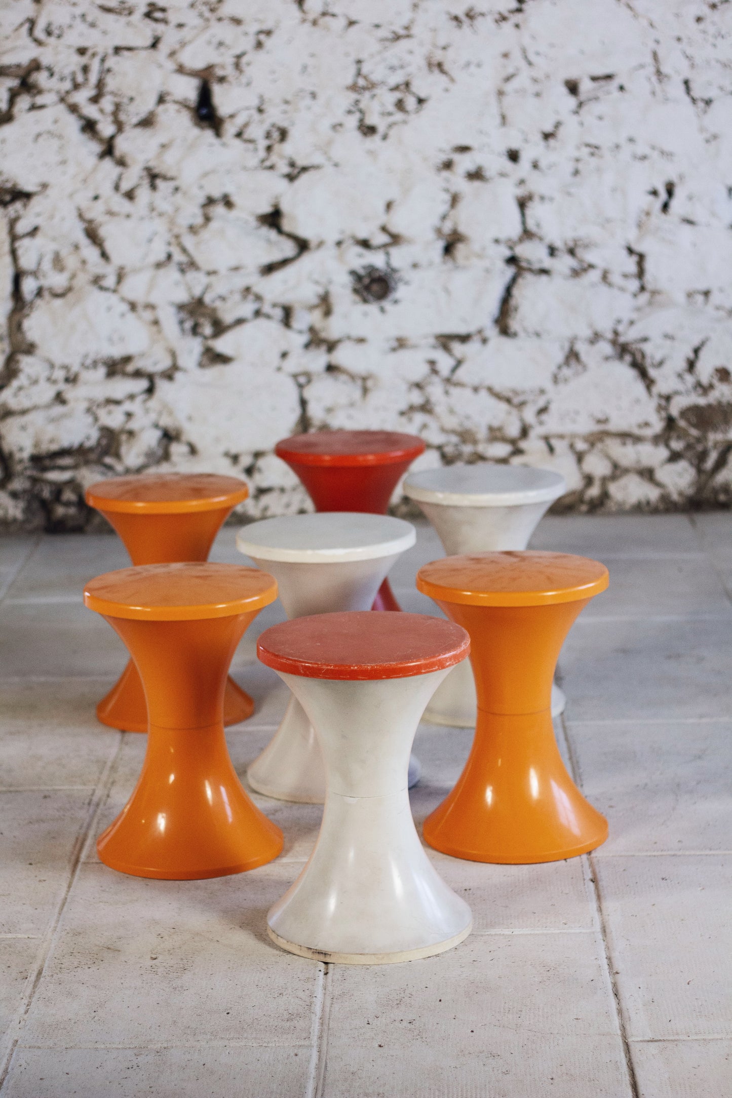 Tabouret Tam Tam orange par Henri Massonnet pour Stamp, 1970