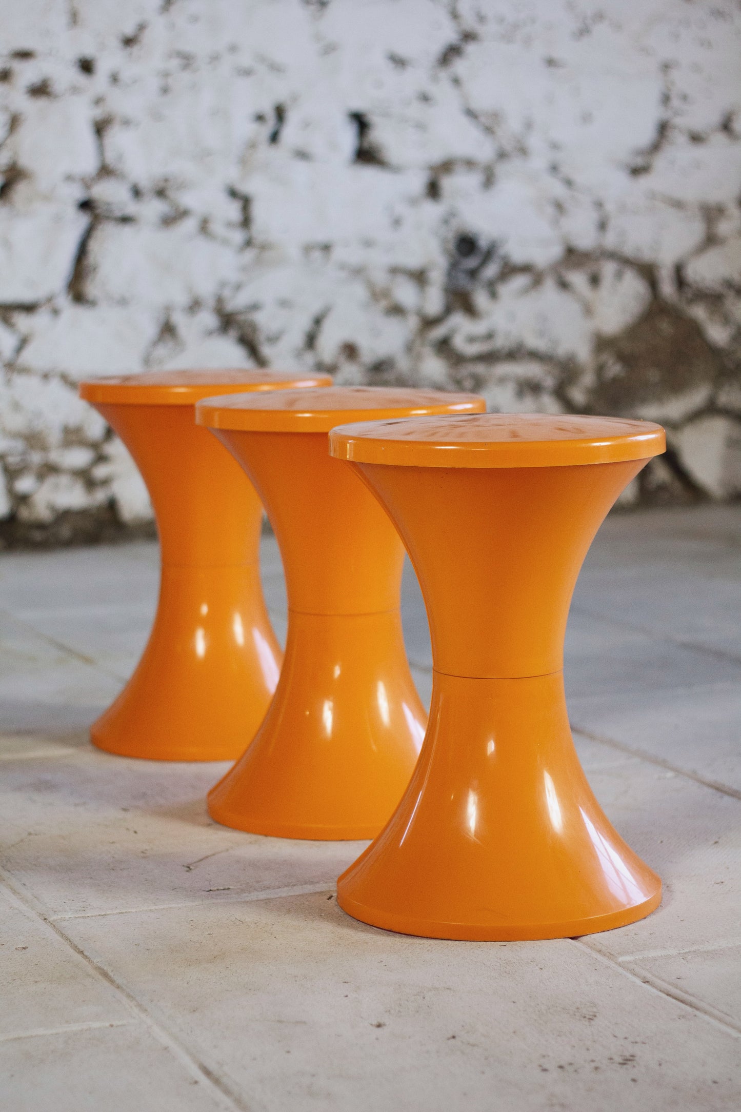 Tabouret Tam Tam orange par Henri Massonnet pour Stamp, 1970