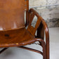 Fauteuil "safari" en cuir et bambou par Tito Agnoli, 1960