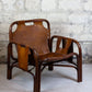 Fauteuil "safari" en cuir et bambou par Tito Agnoli, 1960