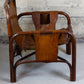 Fauteuil "safari" en cuir et bambou par Tito Agnoli, 1960