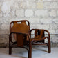 Fauteuil "safari" en cuir et bambou par Tito Agnoli, 1960
