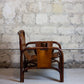 Fauteuil "safari" en cuir et bambou par Tito Agnoli, 1960