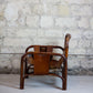 Fauteuil "safari" en cuir et bambou par Tito Agnoli, 1960