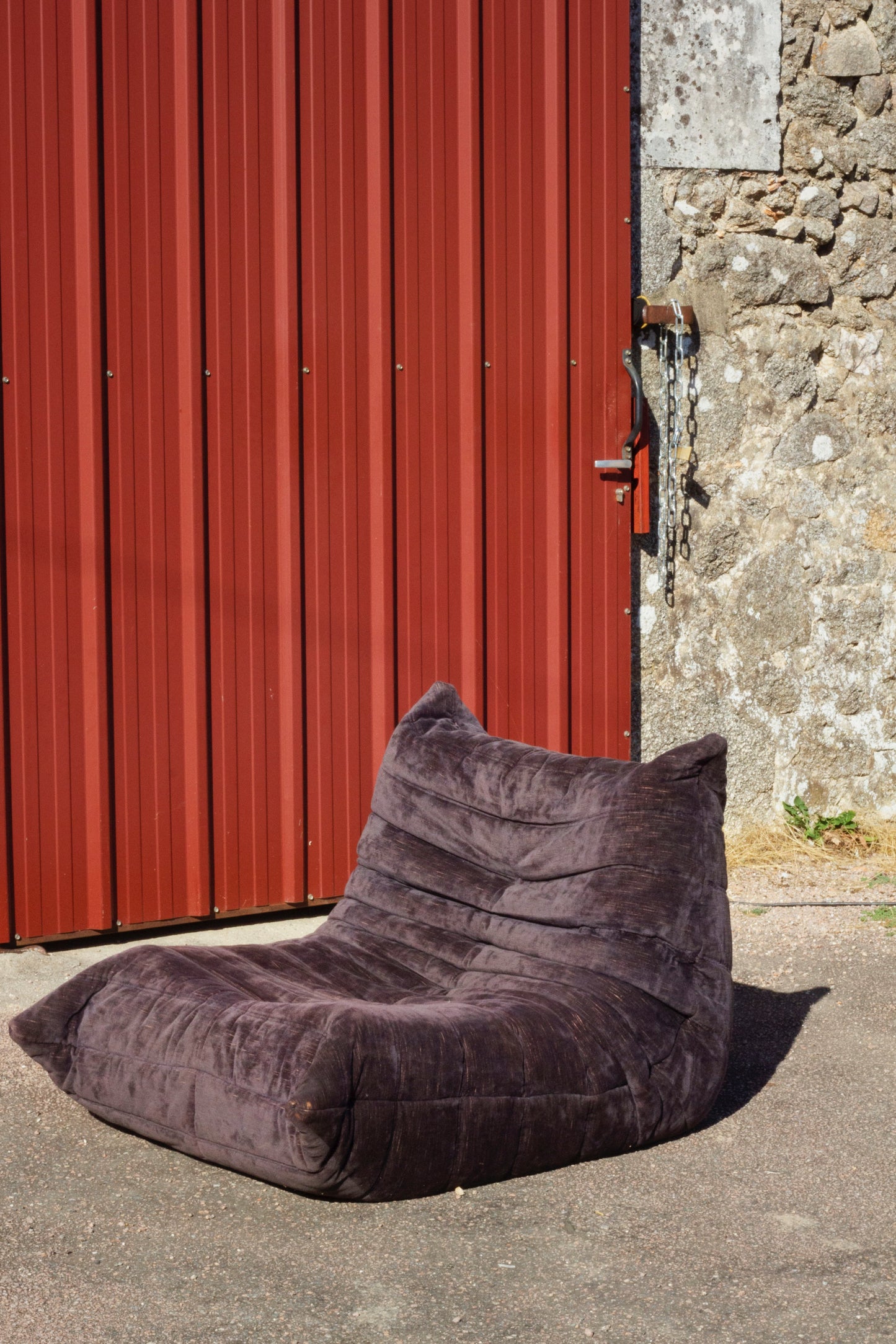 Ensemble de 3 canapés Togo en velours aubergine par Michel Ducaroy, LIGNE ROSET, 1973