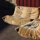Canapé Togo 2 places en velours beige par Michel Ducaroy, LIGNE ROSET, 1973