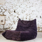 Ensemble de 3 canapés Togo en velours aubergine par Michel Ducaroy, LIGNE ROSET, 1973