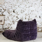 Ensemble de 3 canapés Togo en velours aubergine par Michel Ducaroy, LIGNE ROSET, 1973