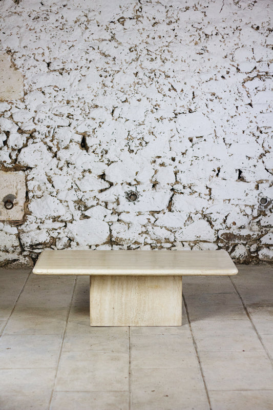 Grande table basse travertin italien, 1970