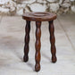 Tabouret tripode en bois tourné Charles Dudouyt, 1950