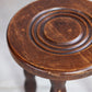 Tabouret tripode en bois tourné Charles Dudouyt, 1950