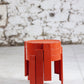 Trois tables gigognes en plastique orange par Prisunic, 1970
