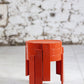 Trois tables gigognes en plastique orange par Prisunic, 1970