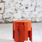 Trois tables gigognes en plastique orange par Prisunic, 1970