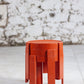 Trois tables gigognes en plastique orange par Prisunic, 1970