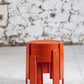Trois tables gigognes en plastique orange par Prisunic, 1970