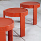 Trois tables gigognes en plastique orange par Prisunic, 1970