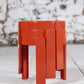 Trois tables gigognes en plastique orange par Prisunic, 1970