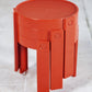 Trois tables gigognes en plastique orange par Prisunic, 1970